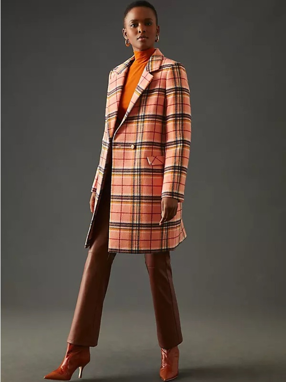 Scotch and Soda Pink Plaid Coat